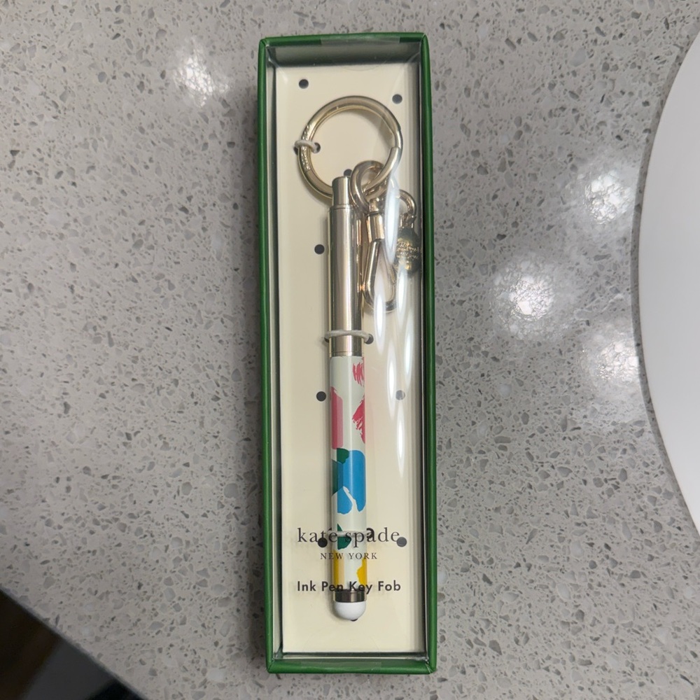 Kate Spade Stylus Pen and Key Ring Multicolor Ink Pen Key Fob